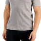 Alfani Men's Stretch Textured Stripe Jacquard Polo Shirt Gray Size Large