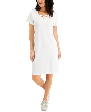 Karen Scott Women's Sweetheart Cut-Out Dress White Size Large