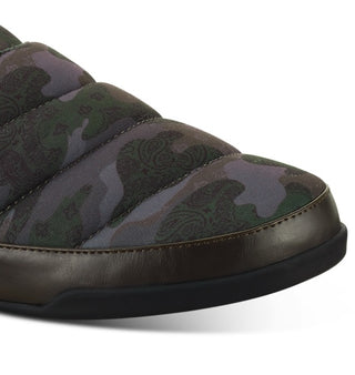Sun + Stone Men's Camouflage Pull Tab Goring Comfort Quilted Derek Round Toe Platform Slip On Slippers Shoes Green Size 11 M