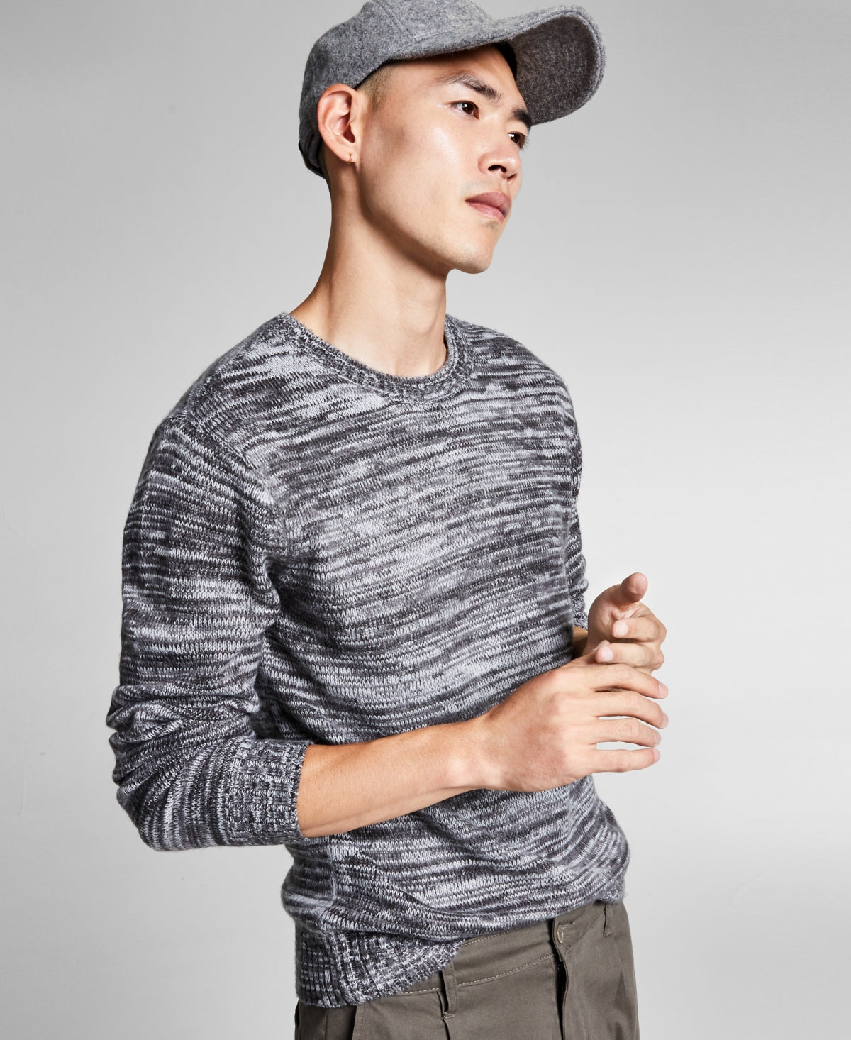 And Now This Men's Regular Fit Marled Brushed Sweater Gray Size XX-Large