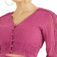 GUESS Women's Abigail Gauze Crop Top Purple Size Large
