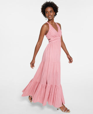 GUESS Women's Selah Cutout Maxi Dress Pink Size Small