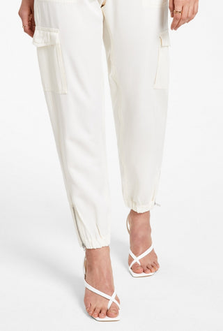 GUESS Women's Bowie Cargo Chino Pants White Size 31