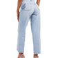 GUESS Women's Melrose Straight Leg Embellished Jeans Blue Size 28X30