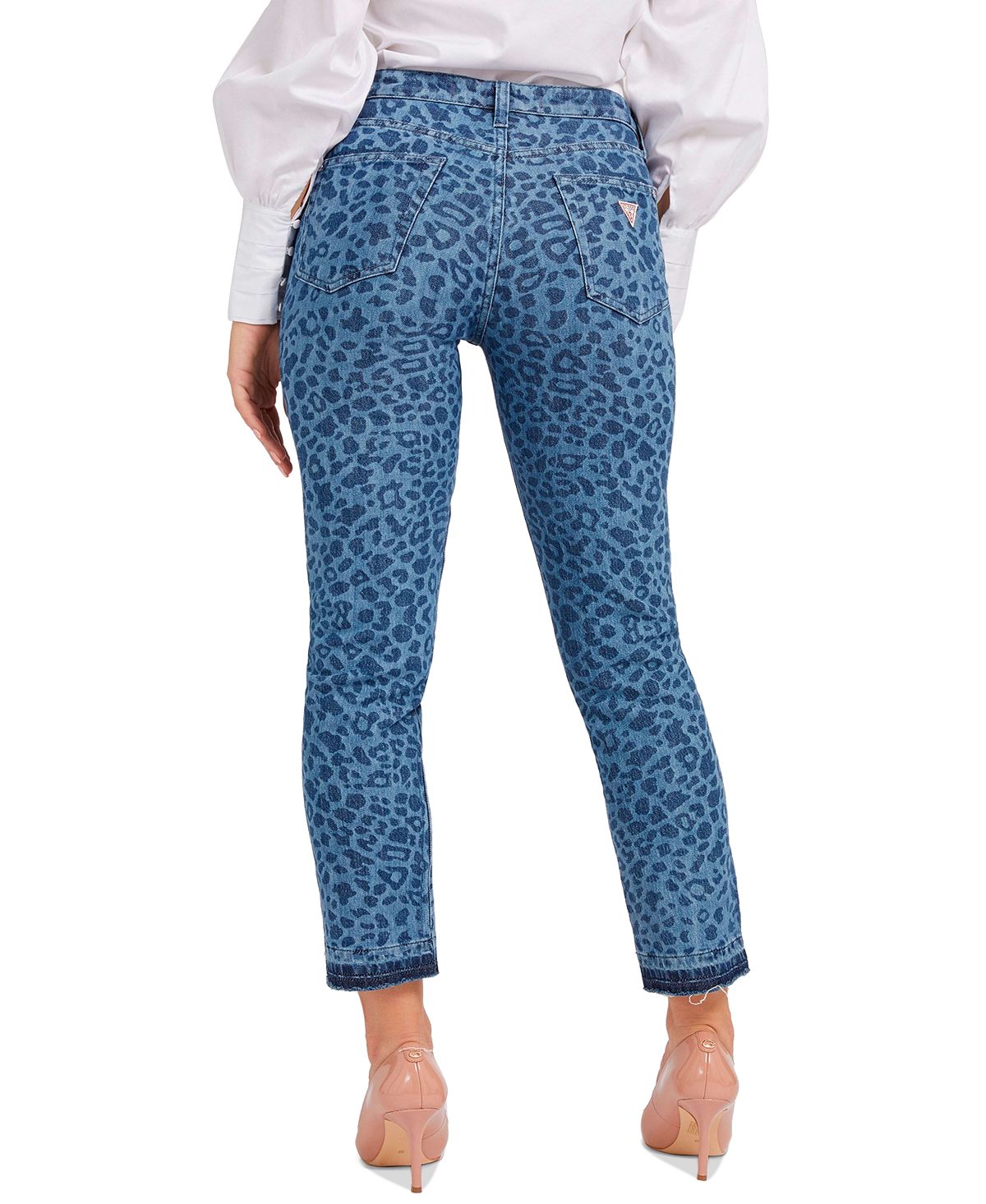GUESS Women's Girly Animal Print Jeans Blue Size 26X29