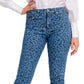 GUESS Women's Girly Animal Print Jeans Blue