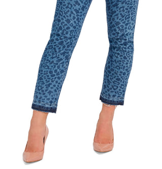 GUESS Women's Girly Animal Print Jeans Blue