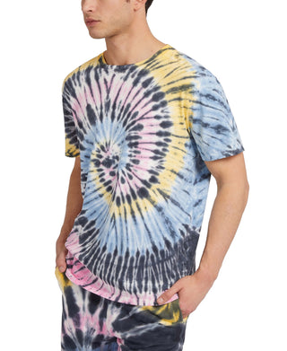 GUESS Men's Lemon Mist Tie Dye T-Shirt Blue Size XX-Large