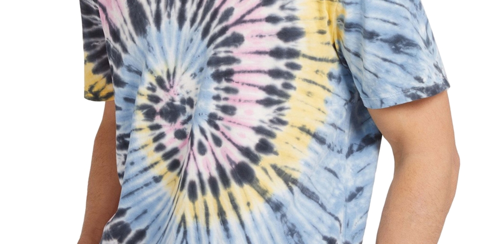 GUESS Men's Lemon Mist Tie Dye T-Shirt Blue Size XX-Large