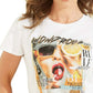 GUESS Women's Embellished Graphic Print Cotton T-Shirt White Size Medium