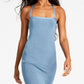 GUESS Women's Rashelle Crisscross Open Back Bodycon Dress Blue