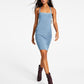 GUESS Women's Rashelle Crisscross Open Back Bodycon Dress Blue
