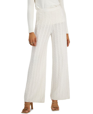 GUESS Women's Tamara Cable Knit Pants White Size X-Small
