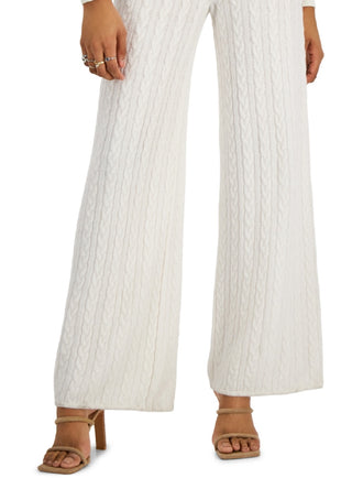 GUESS Women's Tamara Cable Knit Pants White Size X-Small