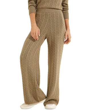 GUESS Women's Tamara Cable Knit Pants Green Size X-Large