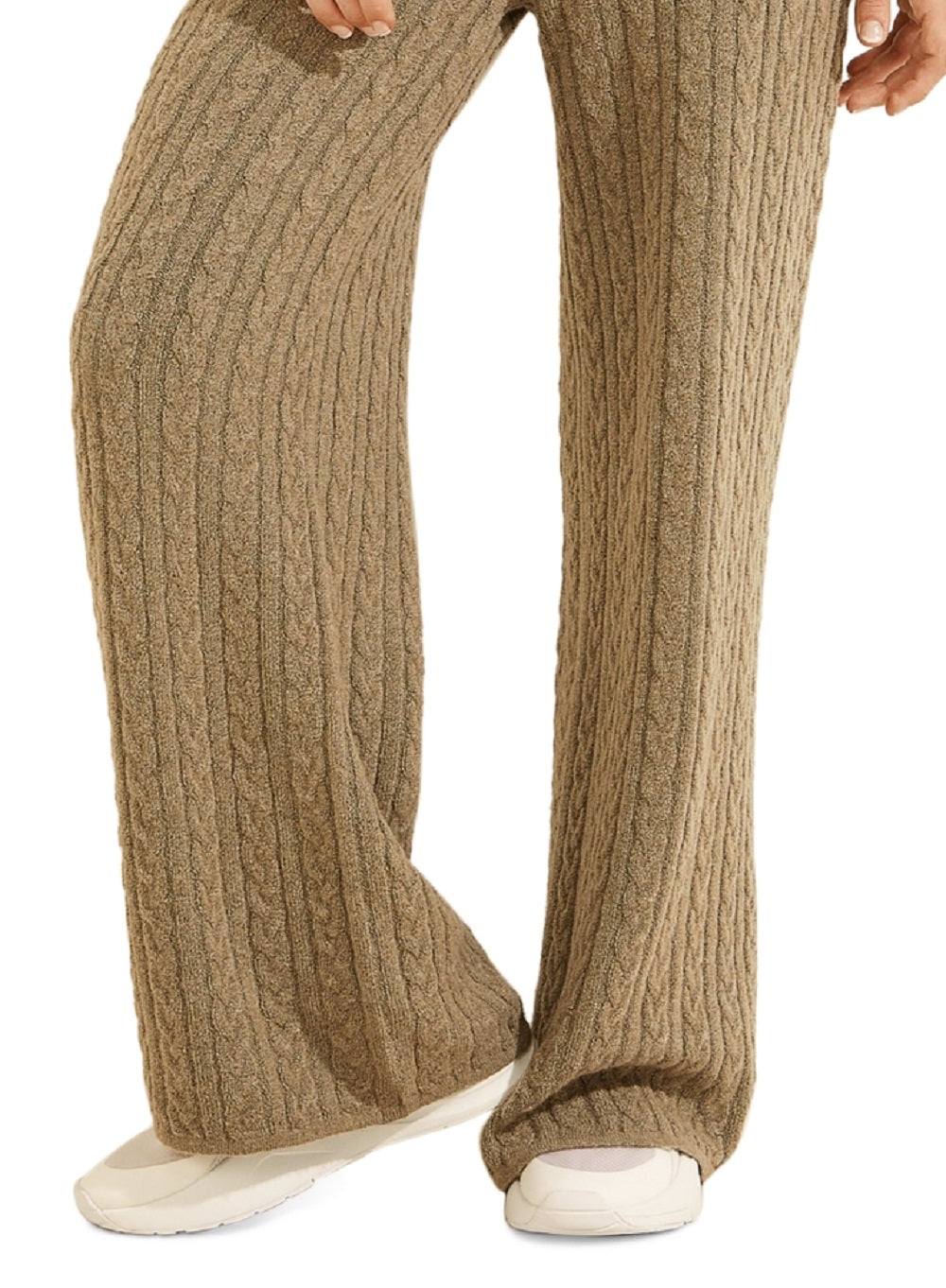 GUESS Women's Tamara Cable Knit Pants Green Size X-Large