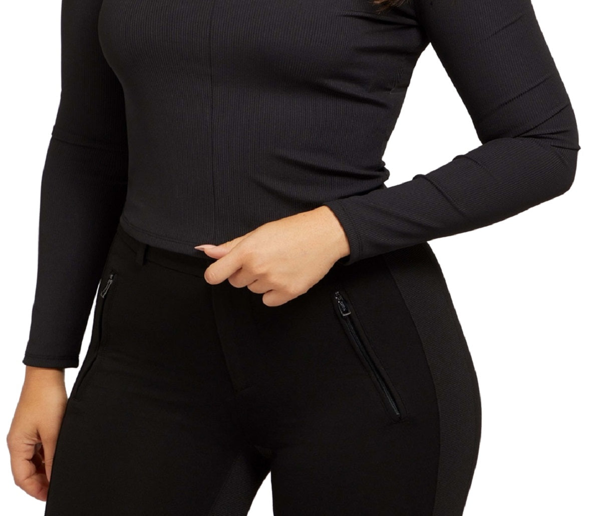 GUESS Women's Cold Shoulder Crossover Halter Top Black Size X-Large