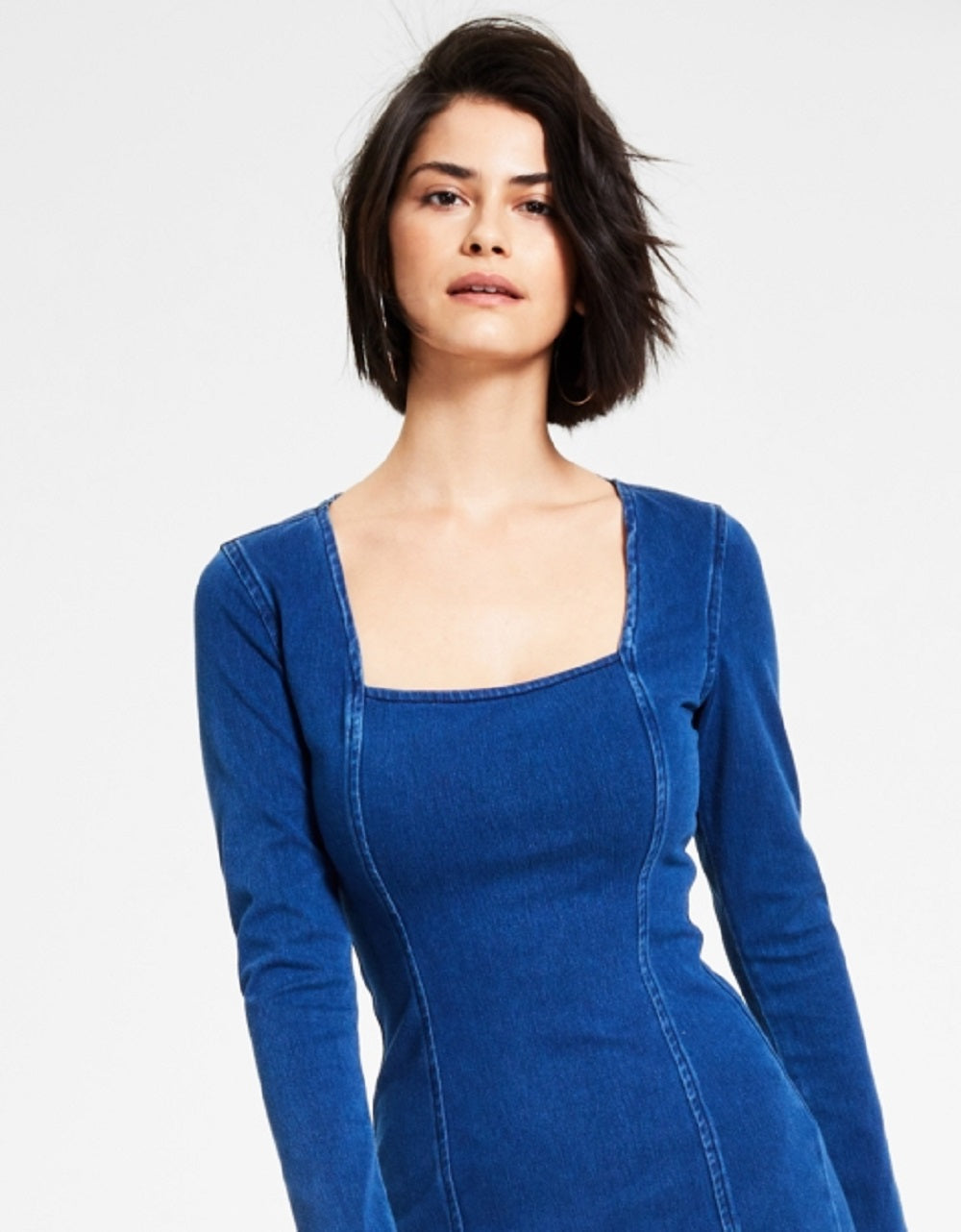 GUESS Women's SeaSheath Denim Dress Blue Size Large