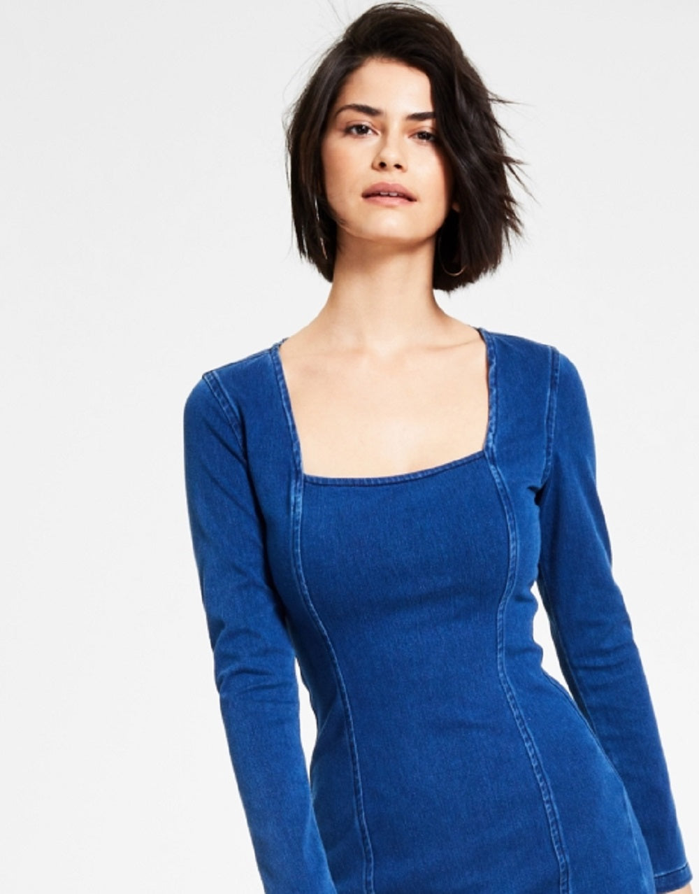 GUESS Women's SeaSheath Denim Dress Blue Size X-Large