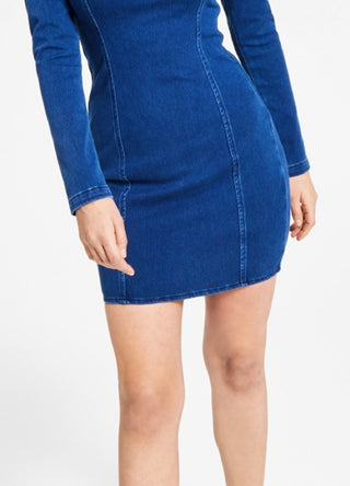 GUESS Women's SeaSheath Denim Dress Blue Size X-Large
