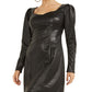 GUESS Women's Elena Faux Leather Mini Dress Black Size Small