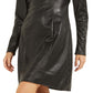 GUESS Women's Elena Faux Leather Mini Dress Black Size Small