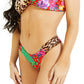GUESS Women's Floral Print Bikini Bottoms Red Size Large