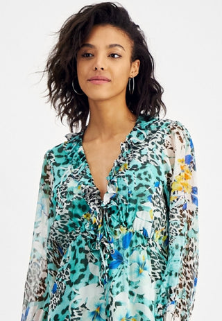 GUESS Women's Emma Silk Ruffled Romper White Size Medium