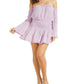 GUESS Women's Debby Off The Shoulder Mini Dress Purple Size Large