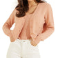 GUESS Women's Serena Cable Knit Cardigan Pink Size Medium
