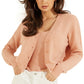 GUESS Women's Serena Cable Knit Cardigan Pink Size Medium