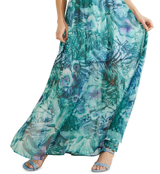 GUESS Women's Chrissy Maxi Dress Blue Size Small