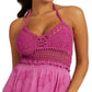 GUESS Women's Hailey Halter Top Purple Size Small