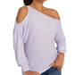 GUESS Women's Audrey One Shoulder Sweater Purple Size Large