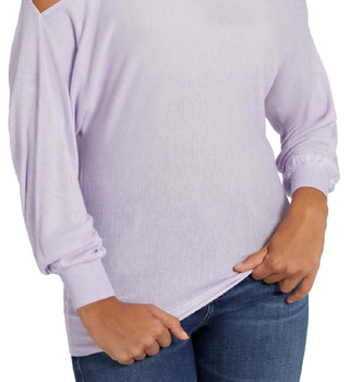 GUESS Women's Audrey One Shoulder Sweater Purple Size Large