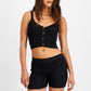 GUESS Women's Denise Ribbed Shorts Black Size Medium