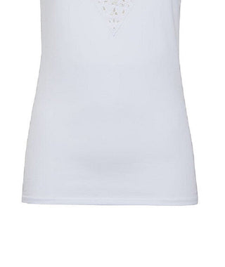 GUESS Women's Eyelet Logo T-Shirt White Size X-Large