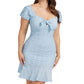 GUESS Women's Breanna Eyelet Mini Dress Blue Size Small