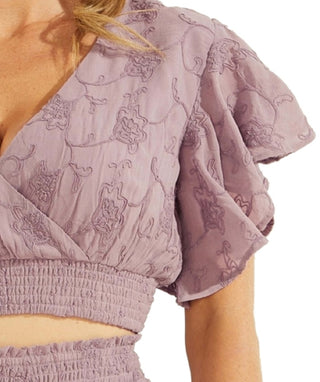 GUESS Women's Dexie Cropped Top Purple Size X-Large