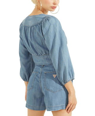 GUESS Women's Faux Wrap Crop Top Assorted Size Small