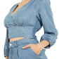 GUESS Women's Faux Wrap Crop Top Assorted Size Small