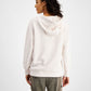 GUESS Women's Effie Metallic Logo Hoodie White Size X-Small