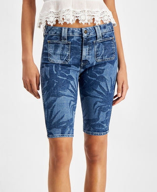 GUESS Women's Mika Denim Bermuda Shorts Blue Size 28