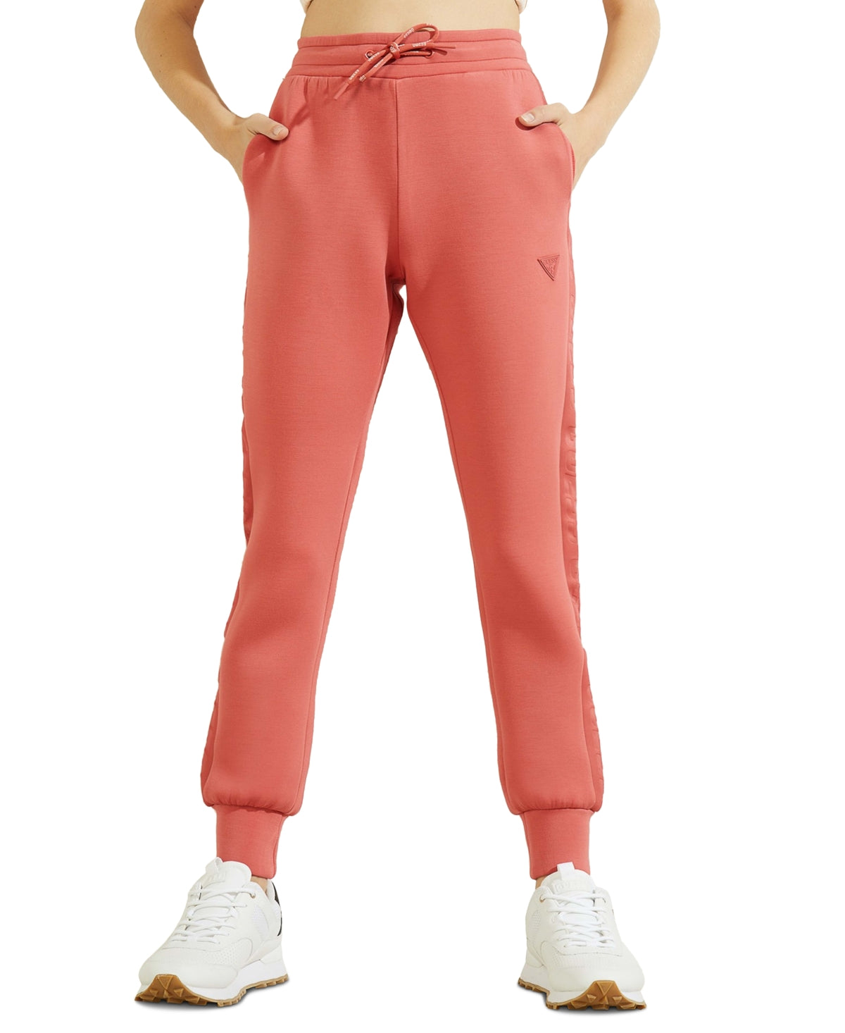 GUESS Women's Allie Graphic Jogger Pants Red Size Medium