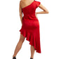 GUESS Women's Ava One Shoulder Asymmetrical Dress Red Size 4