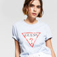 GUESS Women's Classic Fit Logo Graphic T-Shirt Blue Size Small