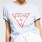 GUESS Women's Classic Fit Logo Graphic T-Shirt Blue Size Small