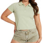 GUESS Women's Cotton Polo Top Green Size Medium