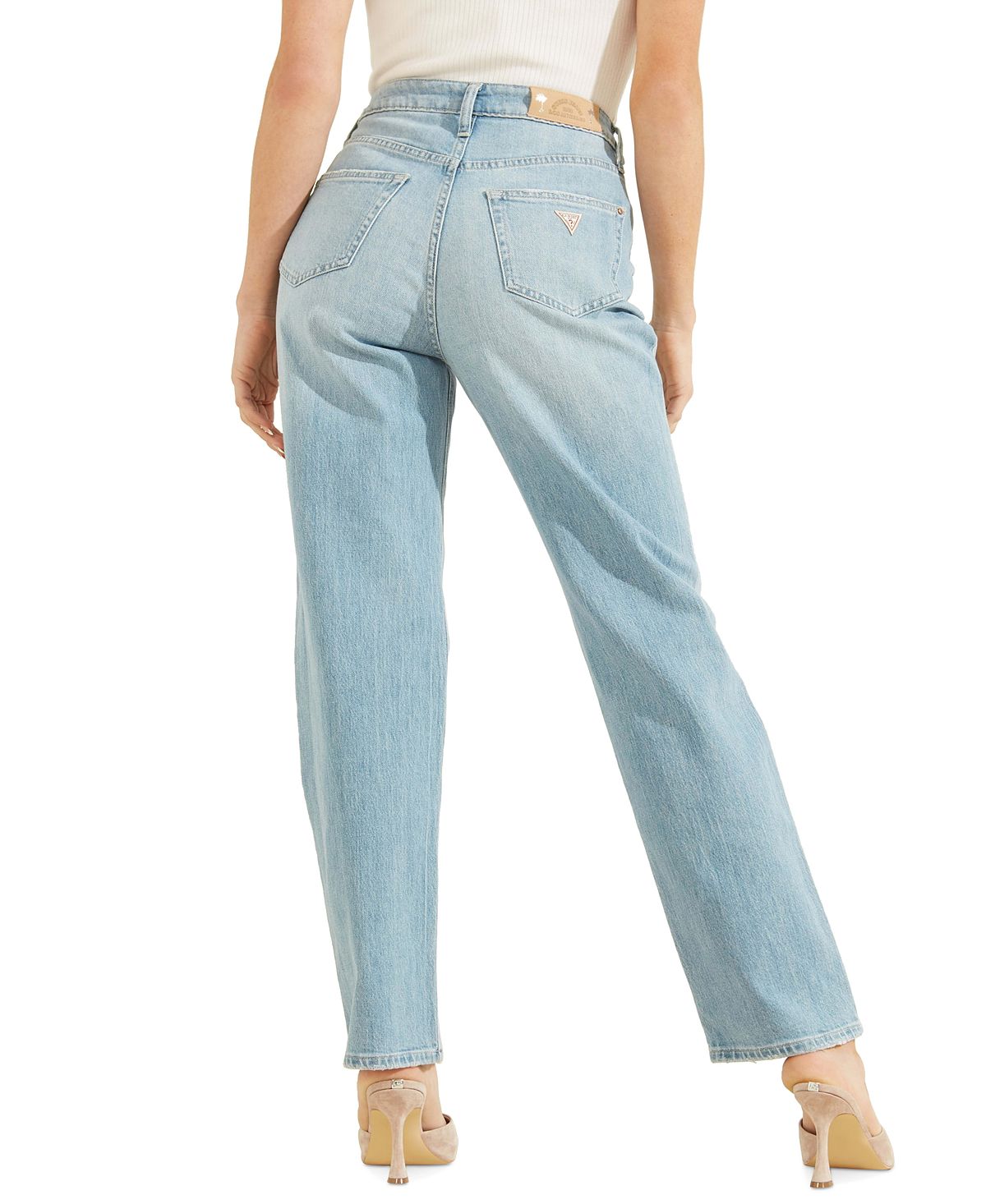 GUESS Women's Hollywood High Rise Straight Leg Jeans Blue Size 28X30