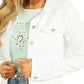 GUESS Women's Sexy Denim Trucker Jacket White Size Large